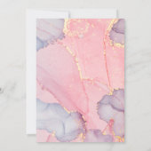 Pink Purple Gold Vintage Wedding Invitation (Dos)