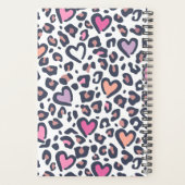 Pink Purple Heart Leopard Valentines Day Pattern Planner (Achterkant)