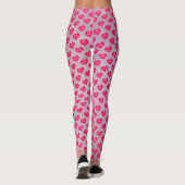 Pink Purple Hearts Motif Saint Valentin Leggings (Dos)