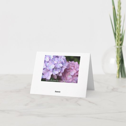 © Pink & Purple Hydrangeas Mariage Merci (Dos)
