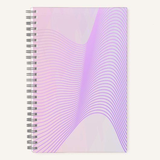 Pink & Purple Lined Waves Notebook Notitieboek (Voorkant)