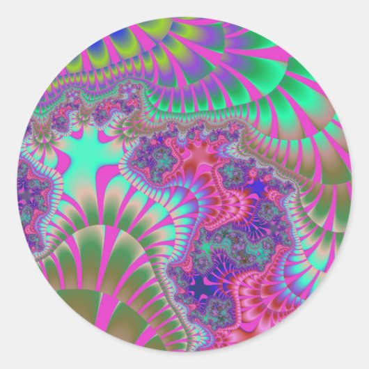 Pink Purple Melt Grand Stickers Rond. (Devant)