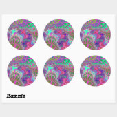 Pink Purple Melt Grand Stickers Rond. (Feuille)
