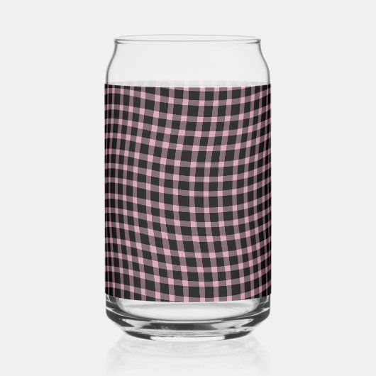 Pink Purple Plaid Checker Seamless Pattern Blikvorm Glas (Voorkant)