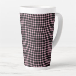 Pink Purple Plaid Checker Seamless Pattern Latte Mok