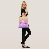 Pink Purple Sparkle Élégant Monogramme Sac de livr (Sur le modèle)