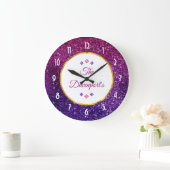 Pink & Purple Sparkling Gemstones Grote Klok (Huis)