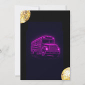 Pink Purple VIP Party Bus Invitation Kaart (Achterkant)