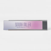 Pink Purple White Minimalist Aesthetic Gradient Bureau Naambordje (Voorkant)