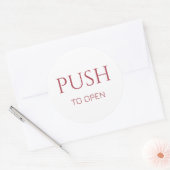 Pink Push to Open Door Sign Ronde Sticker (Envelop)
