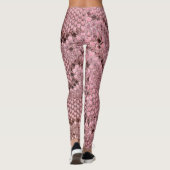 Pink Python Snake Print Leggings femmes (Dos)