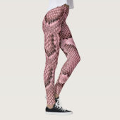 Pink Python Snake Print Leggings femmes (Droite)