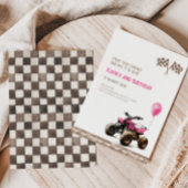 Pink Quad Bike 2e Invitation anniversaire
