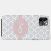 Pink Quatrefoil coque iphone Coque-Mate personnali (Dos (Horizontal))