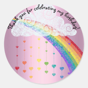 PINK RAINBOW CLOUDS DANK U KINDEREN STICKER