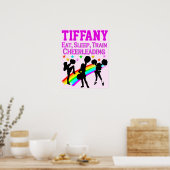 PINK RAINBOW GEPERSONALISEERD CHEERLEADEREND POSTE POSTER (Keuken)