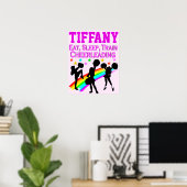 PINK RAINBOW GEPERSONALISEERD CHEERLEADEREND POSTE POSTER (Thuiskantoor)