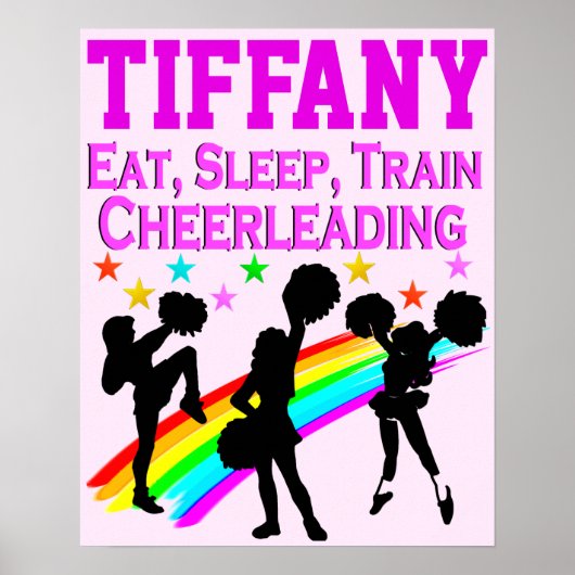 PINK RAINBOW GEPERSONALISEERD CHEERLEADEREND POSTE POSTER (Voorkant)