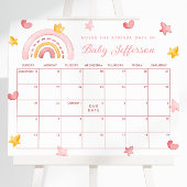 Pink Rainbow Guess uitgerekende datum Kalender Pos Poster
