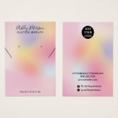 pink rainbow holographic necklace earrings display (Devant & derrière)