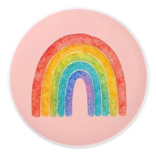 Pink Rainbow Knob. Keramische Knop (Voorkant)