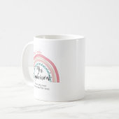 Pink Rainbow Meilleure Mug de café enseignant (Devant gauche)