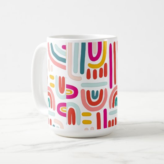 Pink Rainbow Mug – Cute Soft Pastel Coffee Cup (Devant gauche)