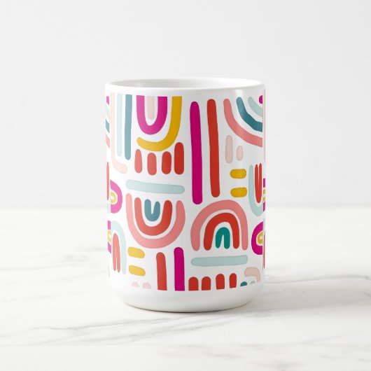 Pink Rainbow Mug – Cute Soft Pastel Coffee Cup Koffiemok (Center)