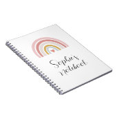 Pink Rainbow Notitieboek – Aangepaste naam Terug n (Rechterzijde)