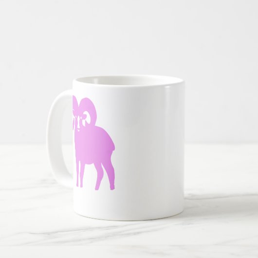 Pink Ram Silhouette Aries Coffee Mug (Devant gauche)