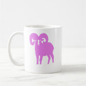Pink Ram Silhouette Aries Coffee Mug (Gauche)