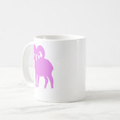 Pink Ram Silhouette Aries Coffee Mug Koffiemok (Voorkant links)