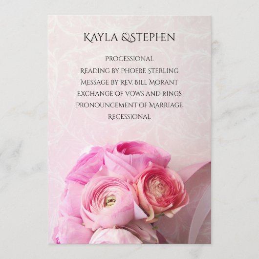 Pink ranunculus bouquet programma (Voorkant)