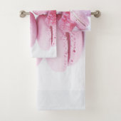 Pink Raspberry Macarons French Pastry Foto Bad Handdoek (Insitu)