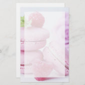 Pink Raspberry Macarons French Pastry Foto Briefpapier (Voorkant / Achterkant)