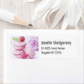 Pink Raspberry Macarons French Pastry Foto Etiket (Insitu)