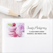 Pink Raspberry Macarons French Pastry Foto Etiket (Insitu)