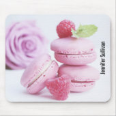 Pink Raspberry Macarons French Pastry Foto Muismat (Voorkant)