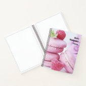 Pink Raspberry Macarons French Pastry Foto Notitieboek (Binnen)