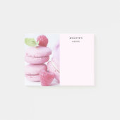 Pink Raspberry Macarons French Pastry Foto Post-it® Notes (Voorkant)