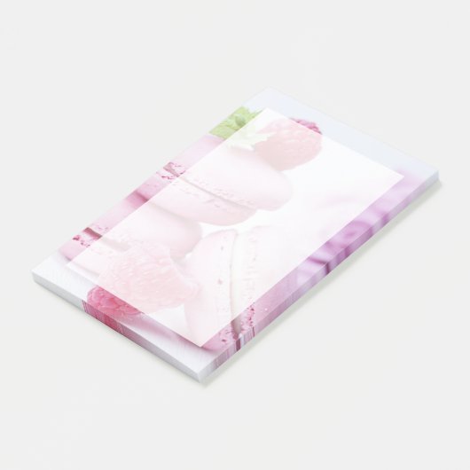 Pink Raspberry Macarons French Pastry Foto Post-it® Notes (Schuin)