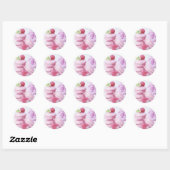 Pink Raspberry Macarons French Pastry Foto Ronde Sticker (Vel)