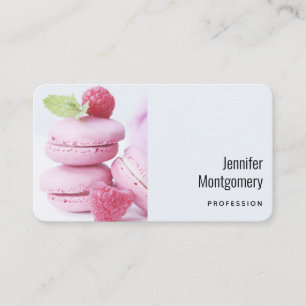 Pink Raspberry Macarons French Pastry Visitekaartje
