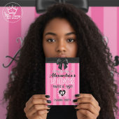 PINK Rayures Invitation Anniversaire Fête Tout Âge