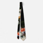 PINK RED ANEMONES WHITE FLOWERS, BUTTERFLES IN BLA STROPDAS (Achterkant)