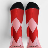 Pink Red Art Deco Design Socks Sokken (Top)