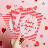 Pink Red Bow Galentine's Valentine's Day Card Feestdagenkaart