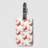 Pink Red Butterflies   Bagagelabel (Voorkant (verticaal))