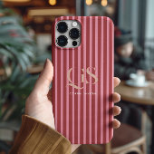 Pink & Red | Chic Stripes Monogram Case-Mate iPhone Case