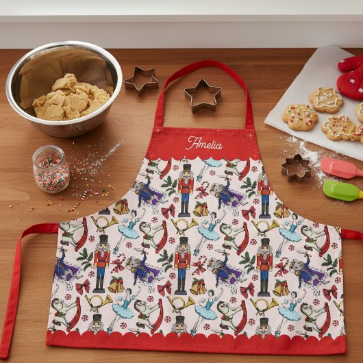 Pink & Red Christmas Nutcracker Ballet Kids Schort